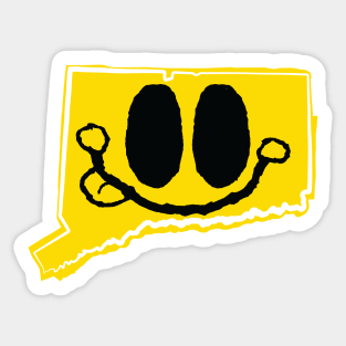 Connecticut Happy Face with tongue sticking out Sticker